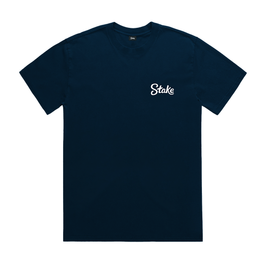 White on Navy Stake T-Shirt