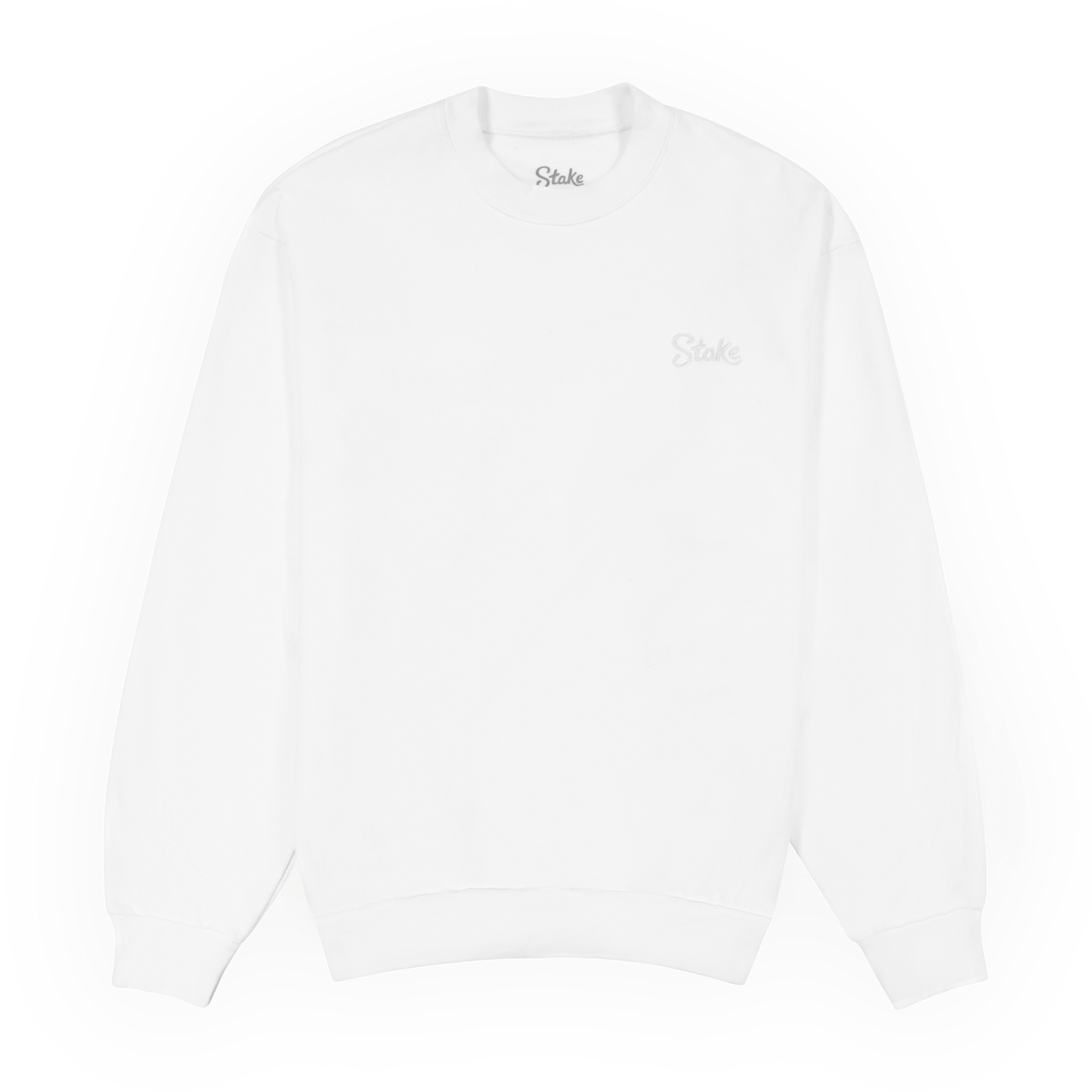 White on White Stake Crewneck